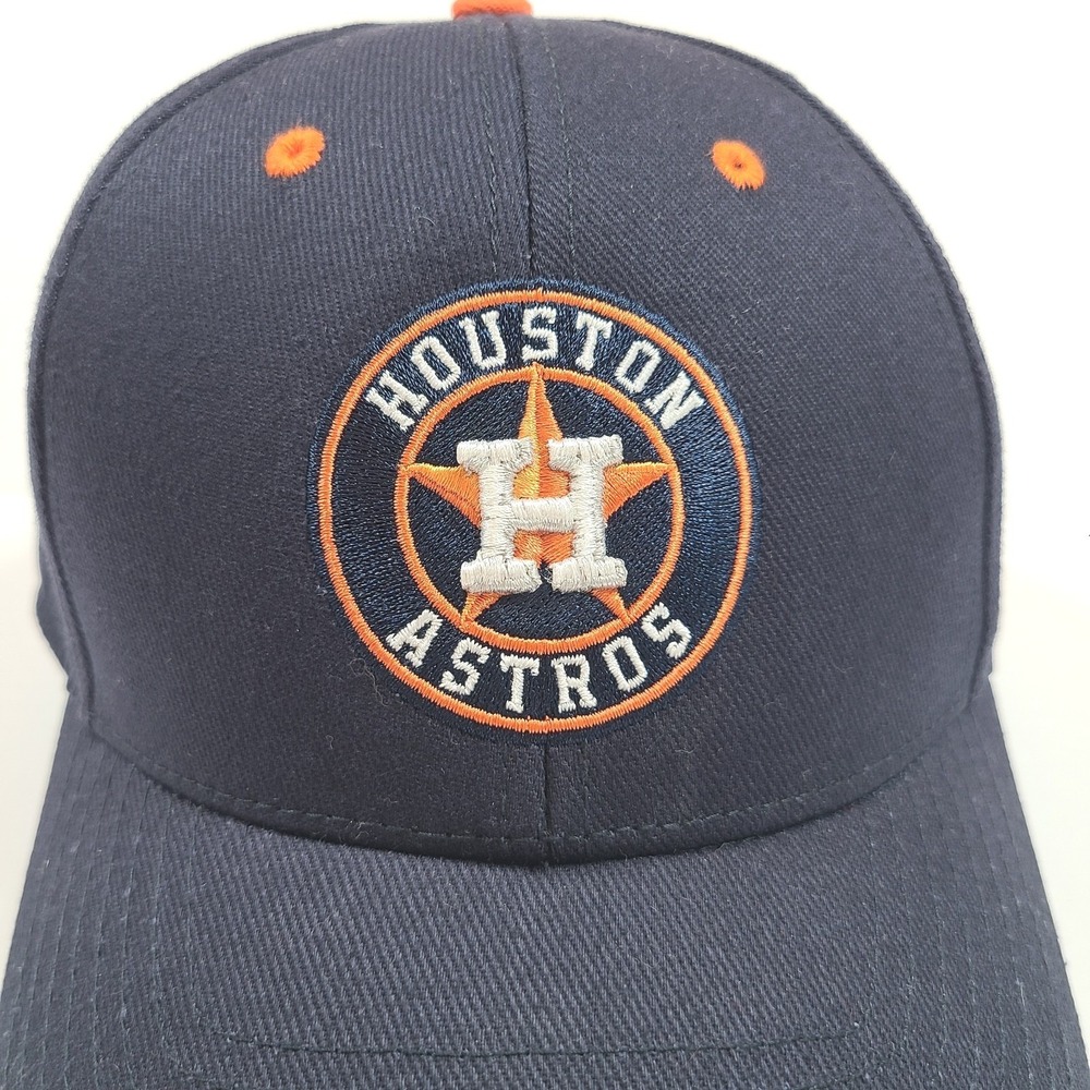 Houston Astros Baseball Cap Hat Adult Fitted Navy Orange Embroidered Logo